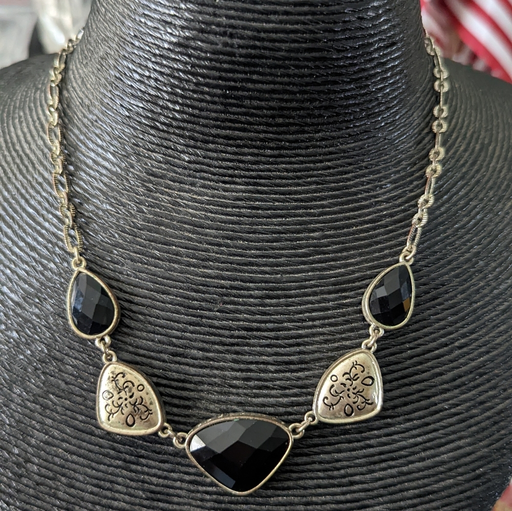 Napier Necklace Black and silver tone necklace